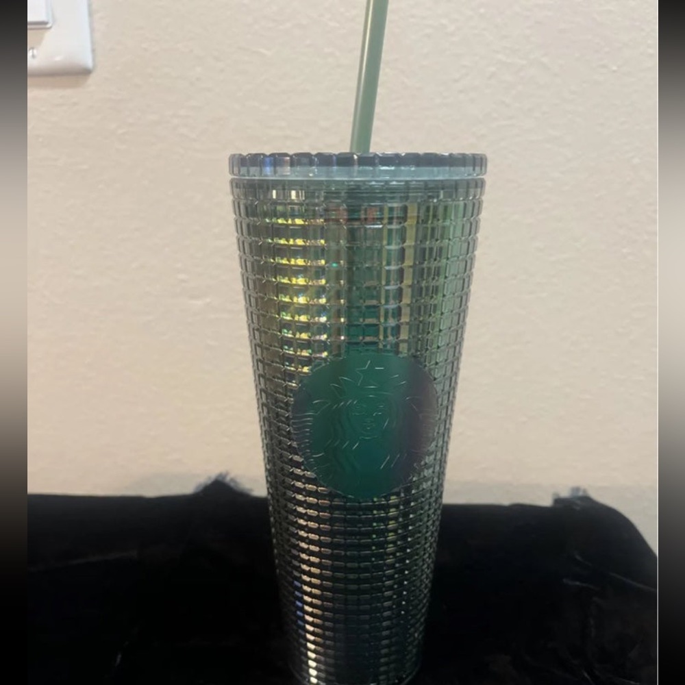 Starbucks 2022 Fall Halloween Green Aqua Grid Rainforest Venti Tumbler 24oz Cup